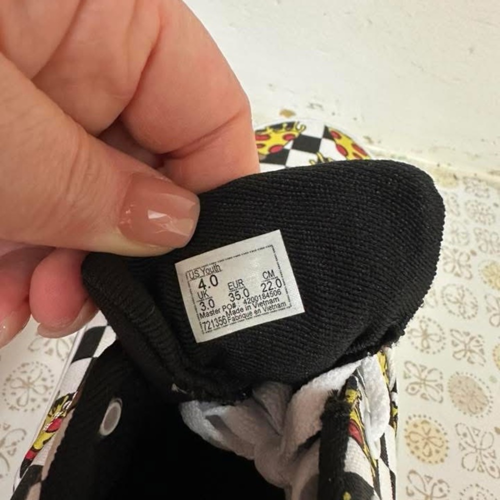 Vans Doheny Black and White Pizza Checkerboard Sneakers - Picture 5 of 5